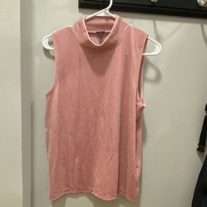 ⭐️(3 for $30) Velvet Pink Mock Neck Sleeveless Top